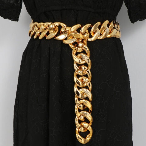 Gold Thick Chain Waist Belt