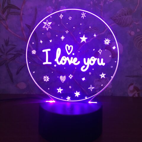 I LOVE YOU Colorful 3D Lights