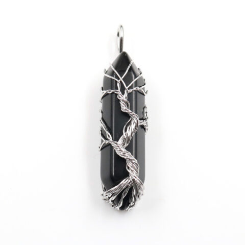 Crystal Hexagonal Column Winding Tree Pendant