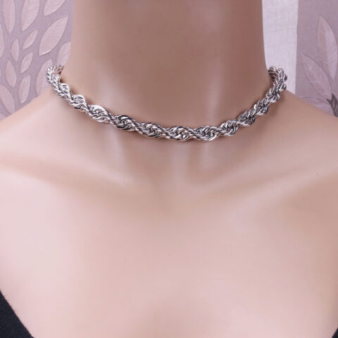 Gothic Twisted Rope Choker chain Necklace