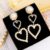 Heart shape Pearl Rhinestone Drop Earrings