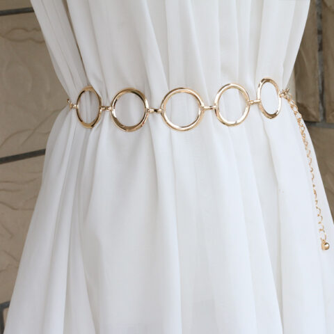 Gold Circle Chain Waist Belt