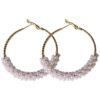 Metal Circle Pearl Winding Hoop Earrings