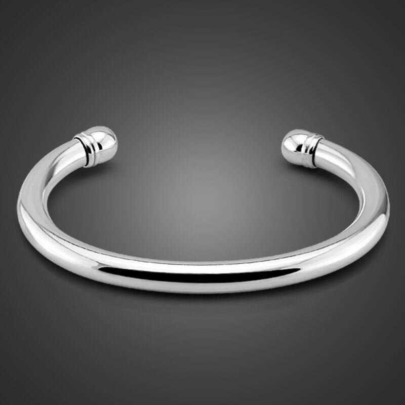 Glossy Silver Plated Platinum U Shape Bracelet