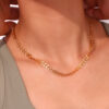 18K Gold Leaf Fishtail Chain Necklace