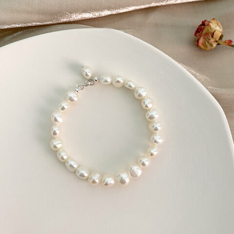 Baroque Pearl Purple 925 Silver Bracelet