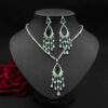 Zircon Necklace and Tassel Earrings Bridal Jewelry Set