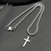 Cuban Chain Titanium Steel cross Necklace