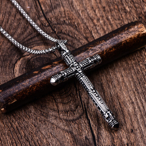 Titanium Steel Cross Men's Necklace