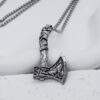 Viking Celtic Wolf Axe Necklace