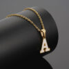 18K Gold Shell Stainless Steel Initial Letter Pendant Necklace