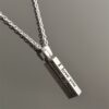 Long Stainless Steel I LOVE YOU Column Pendant Necklace