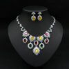 Zircon Bridal Jewelry Necklace and Earrings Set