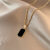 18K Gold Rectangular Pendant Necklace