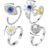 Turnable Flower and Eye Anxiety Rings