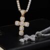 Rock Sugar Zircon Cross Pendant Hip Hop Necklace