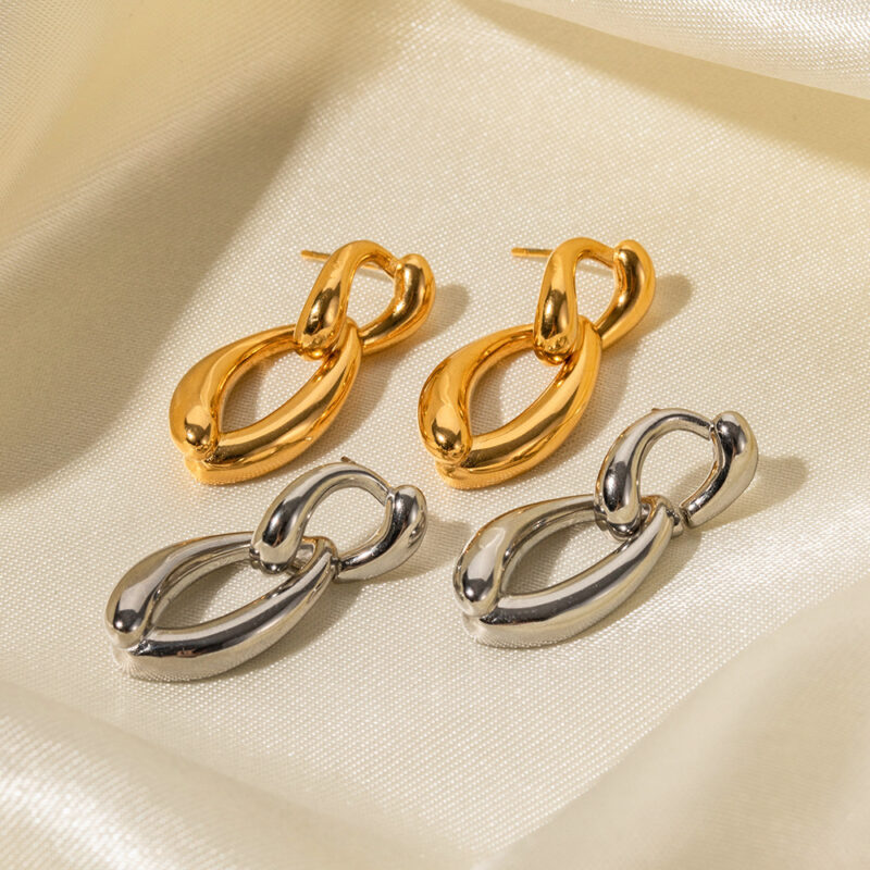 18K Gold-Plated Chain shape Earrings