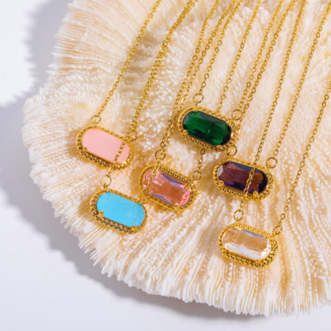 Twelve Birthstone Color Zircon Necklace